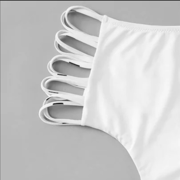 LAST ONE Marble Print High Waist Swim Suit Bikini - Picture 4 of 6